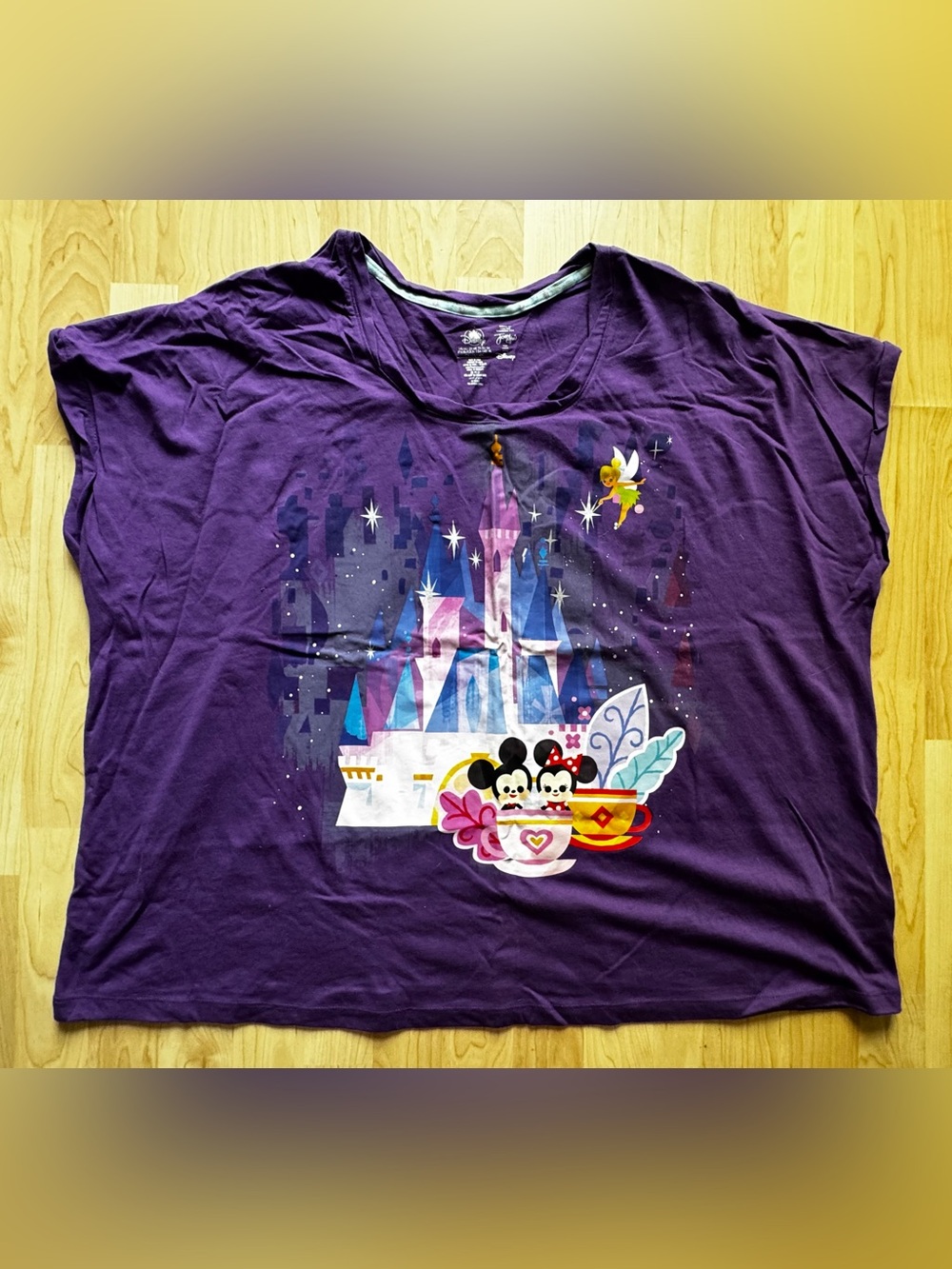 Disney Women's Purple Mickey, Minnie Teacup, Castle Walt Disney World Tee